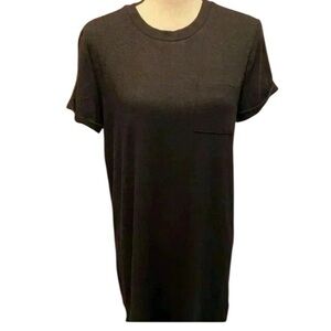 Lucky Brand Women's T-shirt midi short black dress‎ small viscose new w/o tags